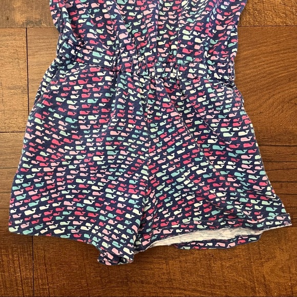 Vineyard vines girls one 1 piece romper Sz large 10/12 pockets pink blue - Picture 3 of 6